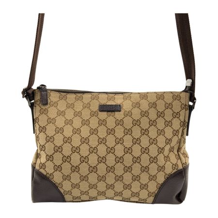  GUCCI グッチ GGキャンバス ショルダーバッグ  114273 ベージュ x ブラウン