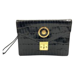 〇〇 VERSACE ベルサーチ クラッチバッグ セカンドバッグ ブラック Cランク