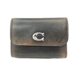 〇〇 COACH コーチ 3つ折り財布 エッセンシャル カード ホルダー ウォレット CBO88 ブラック ブラウン Bランク