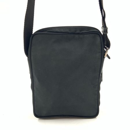  PRADA プラダ 斜め掛け ナイロン レザー ショルダーバッグ  ブラック
