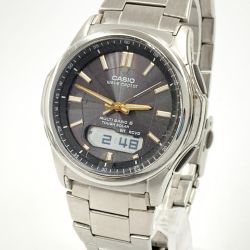 〇〇 CASIO カシオ wave ceptor ウェーブセプター ソーラー電波時計 腕時計 WVA-M630D-1A2JF シルバー x ゴールド Cランク