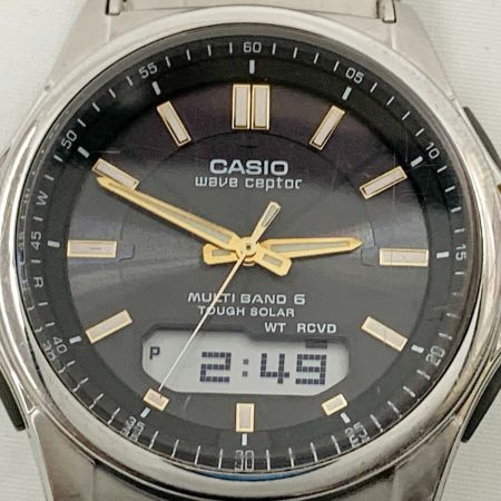 CASIO カシオ wave ceptor ウェーブセプター ソーラー電波時計 腕時計 WVA-M630D-1A2JF シルバー x ゴールド