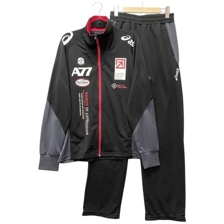 asics アシックス メンズ トレーニング ジャケット パンツ ジャージ セットアップ サイズO XAT13E ブラック