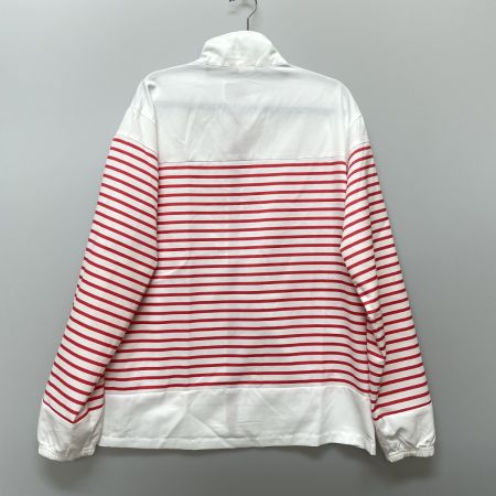  le coq sportif ルコックスポルティフ メンズ クロスジャケット サイズO QB-570561 ホワイト×レッド