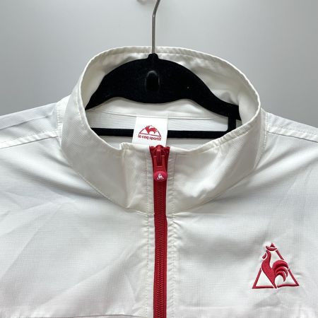  le coq sportif ルコックスポルティフ メンズ クロスジャケット サイズO QB-570561 ホワイト×レッド
