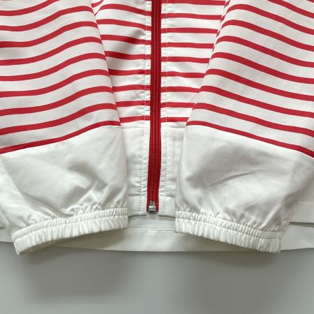  le coq sportif ルコックスポルティフ メンズ クロスジャケット サイズO QB-570561 ホワイト×レッド