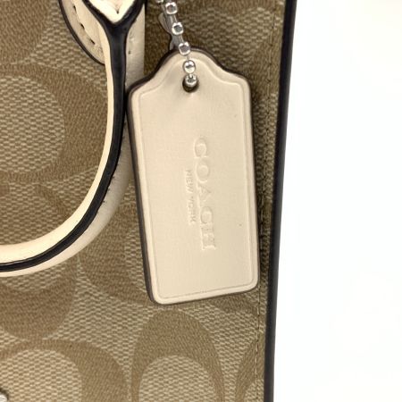  COACH コーチ ノース サウス ミニ トート シグネチャー キャンバス トートバッグ CJ494 ホワイト
