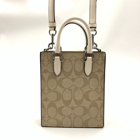  COACH コーチ ノース サウス ミニ トート シグネチャー キャンバス トートバッグ CJ494 ホワイト
