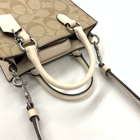  COACH コーチ ノース サウス ミニ トート シグネチャー キャンバス トートバッグ CJ494 ホワイト
