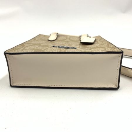  COACH コーチ ノース サウス ミニ トート シグネチャー キャンバス トートバッグ CJ494 ホワイト