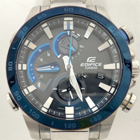  CASIO カシオ エディフィス レースラップクロノグラフ ソーラークォーツ 腕時計 EQB-800 ブルー x シルバー