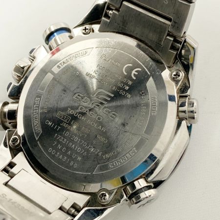  CASIO カシオ エディフィス レースラップクロノグラフ ソーラークォーツ 腕時計 EQB-800 ブルー x シルバー