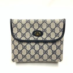 〇〇 GUCCI グッチ GGスプリーム アクセサリーポーチ ポーチ 68 039 4494 ネイビー Bランク