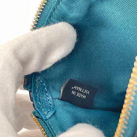 COACH コーチ クロスグレイン レザー コーナー ジップ リストレット  小物入れ ポーチ F54626 エメラルドグリーン