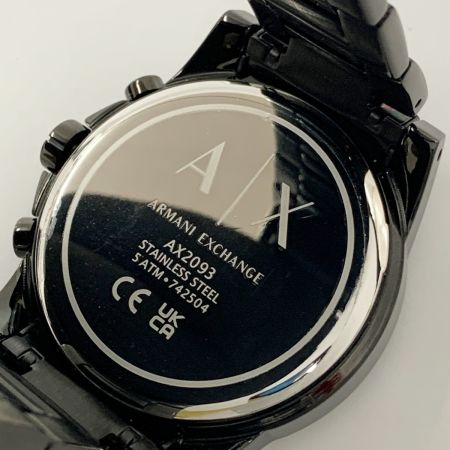  ARMANI アルマーニ アルマーニ エクスチェンジ クロノグラフ クォーツ 腕時計 AX2093 ブラック