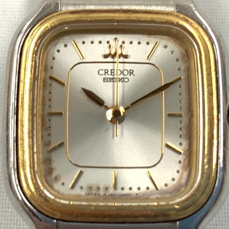 SEIKO セイコー CREDOR クレドール 18KT BEZEL ベゼル クォーツ 腕時計 4J81-5A00 シルバー x ゴールド