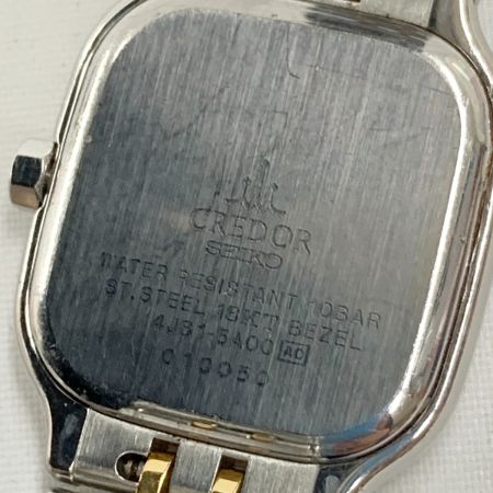  SEIKO セイコー CREDOR クレドール 18KT BEZEL ベゼル クォーツ 腕時計 4J81-5A00 シルバー x ゴールド
