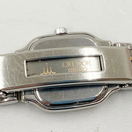  SEIKO セイコー CREDOR クレドール 18KT BEZEL ベゼル クォーツ 腕時計 4J81-5A00 シルバー x ゴールド