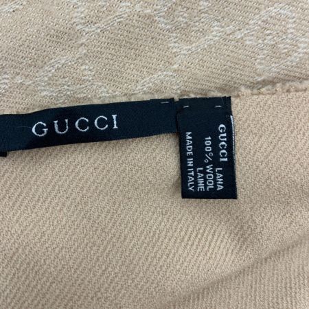  GUCCI グッチ GGジャガード ウールマフラー ベージュ