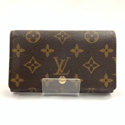 〇〇 LOUIS VUITTON ルイヴィトン モノグラム ポルト モネ ビエ トレゾール 二つ折り財布 M61730 ブラウン Cランク