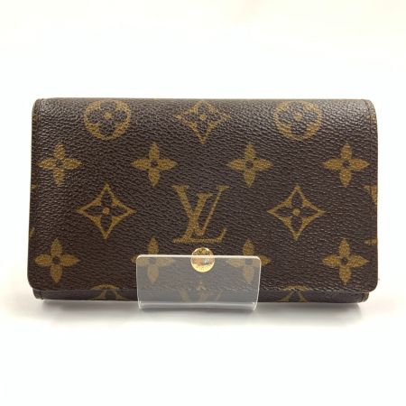  LOUIS VUITTON ルイヴィトン モノグラム ポルト モネ ビエ トレゾール 二つ折り財布 M61730 ブラウン