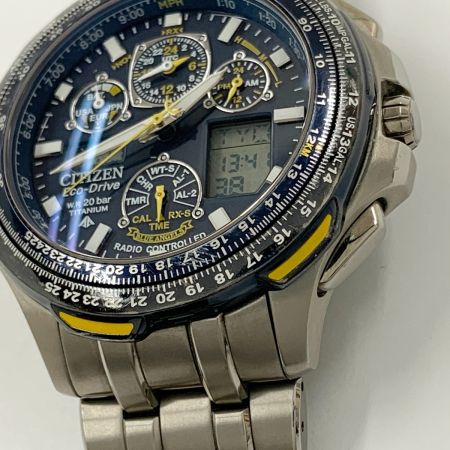  CITIZEN シチズン プロマスター SKYエコドライブ ブルーエンジェルスモデル ソーラー 電波 腕時計 PMV65-2261 ブルー x シルバー