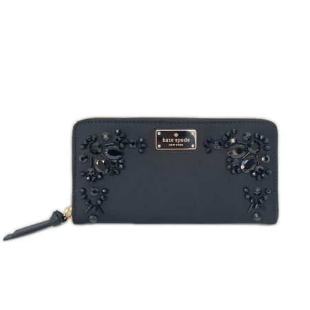  Kate Spade ケイトスペード レディース 長財布 wilson road ビジューデザイン WLRU5023 ブラック