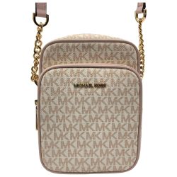 〇〇 MICHAEL KORS マイケルコース チェーン クロスボディ ミディアム  MKシグネチャー ショルダーバッグ ピンク Aランク