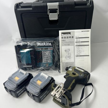  MAKITA マキタ 充電式インパクトドライバ 18V 6Ah バッテリ2本 充電器 ケース付 TD173D オリーブ 未使用品