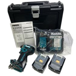 〇〇 MAKITA マキタ 充電式インパクトドライバ 18V 6Ah バッテリ2本 充電器 ケース付 TD173DRGX ブルー 未使用品 Sランク