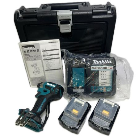  MAKITA マキタ 充電式インパクトドライバ 18V 6Ah バッテリ2本 充電器 ケース付 TD173DRGX ブルー 未使用品