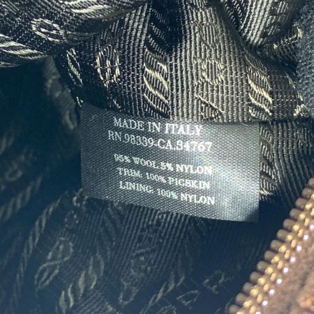  PRADA プラダ ツイード トートバッグ ハンドバッグ B11261 ブラウン
