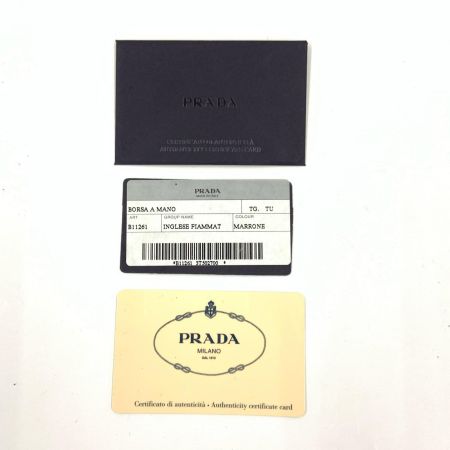  PRADA プラダ ツイード トートバッグ ハンドバッグ B11261 ブラウン
