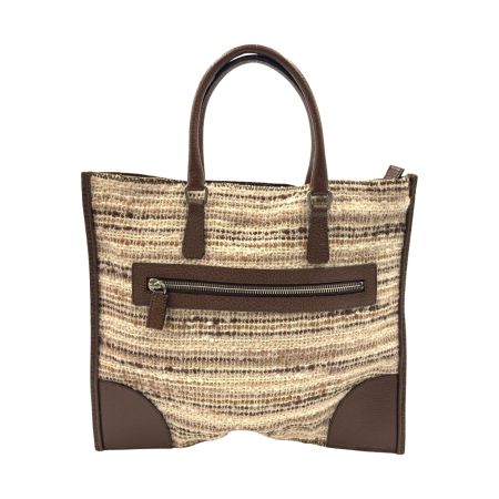  PRADA プラダ ツイード トートバッグ ハンドバッグ B11261 ブラウン
