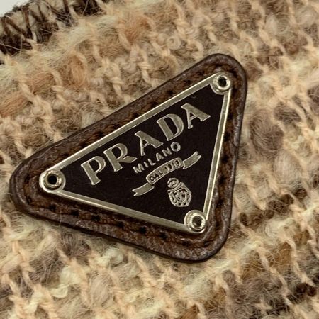  PRADA プラダ ツイード トートバッグ ハンドバッグ B11261 ブラウン