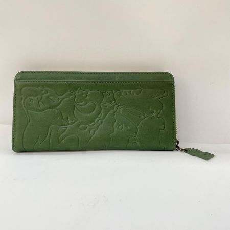 Dakota ダコタ レディース ラウンドファスナー 長財布 アニマル柄  グリーン