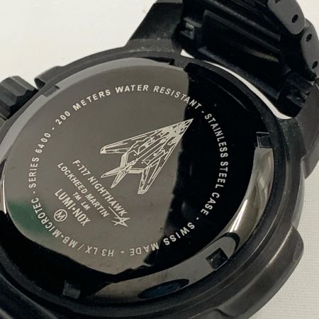  LUMINOX ルミノックス Nighthawk ナイトホーク 6400 シリーズ 200 meters クォーツ腕時計  F-117 ブラック
