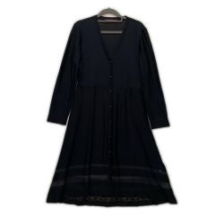 〇〇 LEONARD レオナール レディース ロングカーディガン SIZE 40  ネイビー Aランク