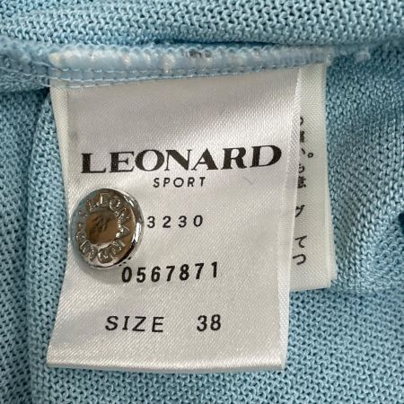  LEONARD レオナール レディース カーディガン サイズ38 スカイブルー