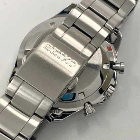  SEIKO セイコー スピリット クロノグラフ メンズ クォーツ 腕時計 KSN8T6C シルバー  x レッド