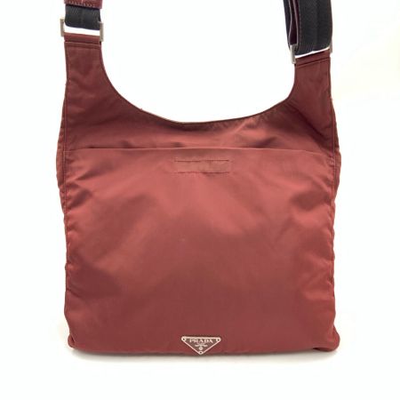  PRADA プラダ トライアングルロゴ ナイロン ショルダー バッグ ブラウン