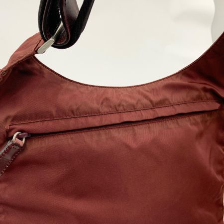  PRADA プラダ トライアングルロゴ ナイロン ショルダー バッグ ブラウン