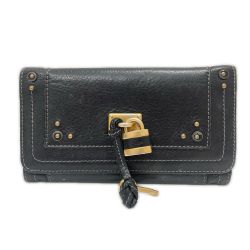 〇〇 Chloe クロエ 長財布 パディントン  ブラック×ゴールド Cランク