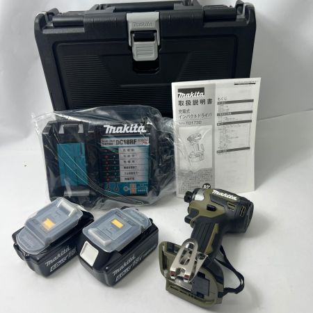  MAKITA マキタ 充電式インパクトドライバ 18V 6Ah バッテリ2本 充電器 ケース付 TD173DRGX オリーブ 未使用品