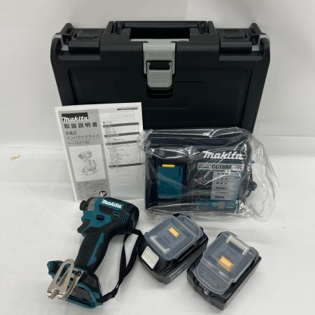  MAKITA マキタ 充電式インパクトドライバ 18V 6Ah バッテリ2本 充電器 ケース付 TD173DRGX ブルー 未使用品