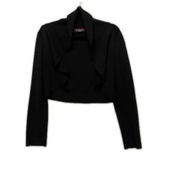 〇〇 LEONARD レオナール レディース ボレロカーディガン size3 0337946 ブラック Bランク
