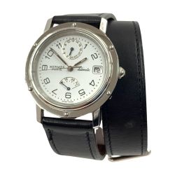 〇〇 HERMES エルメス クリッパー デイト GMT 自動巻き 腕時計 CL5.710 ﾎﾜｲﾄ Bランク