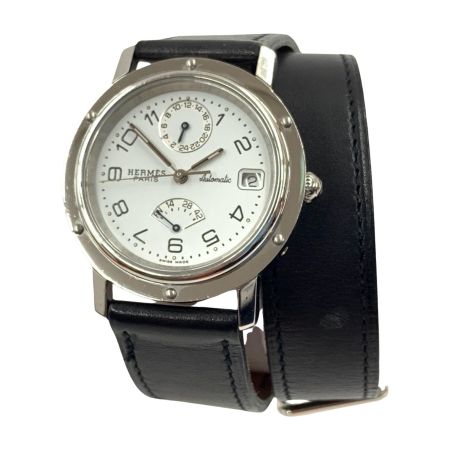  HERMES エルメス クリッパー デイト GMT 自動巻き 腕時計 CL5.710 ﾎﾜｲﾄ