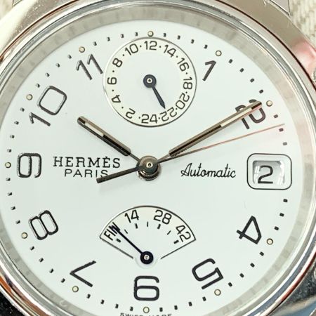  HERMES エルメス クリッパー デイト GMT 自動巻き 腕時計 CL5.710 ﾎﾜｲﾄ