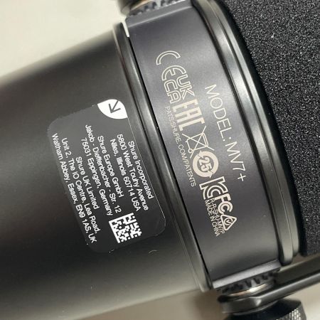  SHURE シュア MV7+ポッドキャストマイクロホン